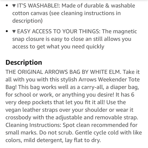 WHITE ELM arrows tote bag - Picture 6 of 7